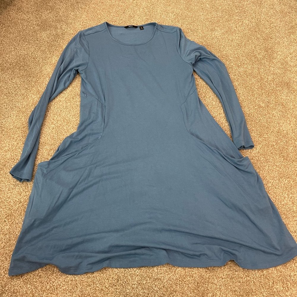Betabrand - Beautiful BLUE - Sweatshirt Travel Dress - Small